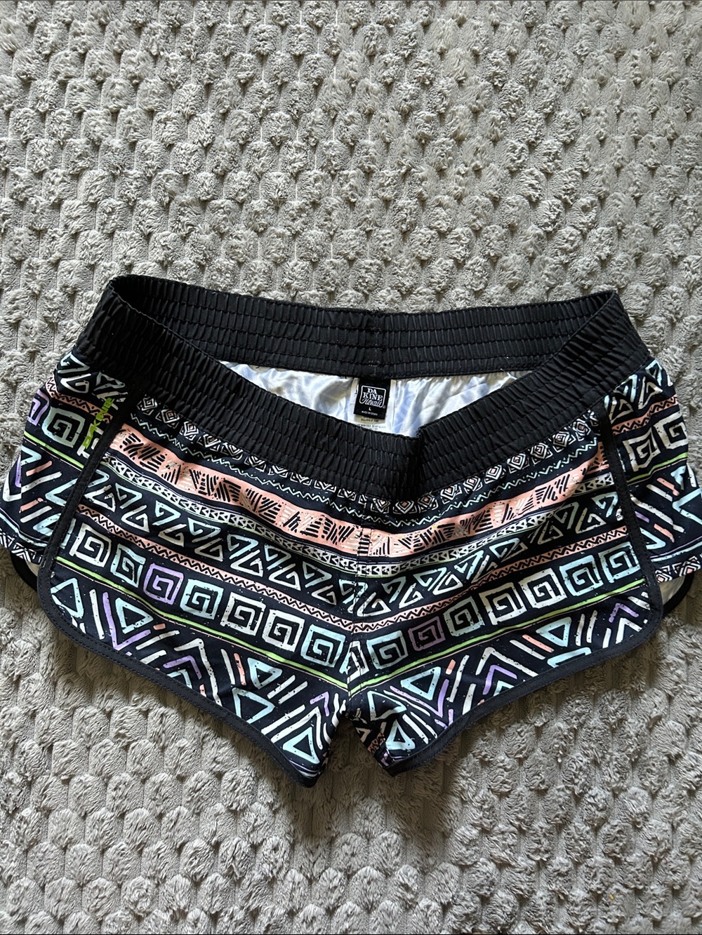NWOT Dakine Black Tribal-Pattern Athletic Shorts